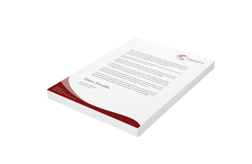 Custom letterhead and stationery